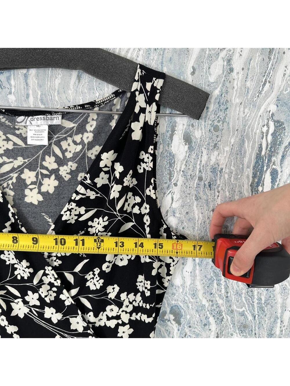 Vintage Preppy Boho Black Floral Sleeveless Dress Size 4 - Picture 4 of 7
